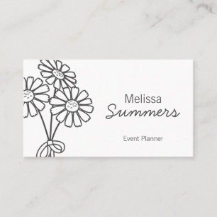 Elegant Floral White Daisies Business Card