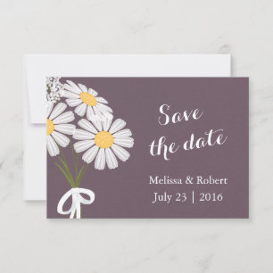 Elegant Floral White Daisies Save the Date Wedding