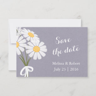 Elegant Floral White Daisies Save the Date Wedding