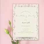 Elegant Floral White Magnolia Birthday Party Invitation<br><div class="desc">Nice and beautiful birthday party invitation with white small magnolia flowers and greenery on soft pink background</div>