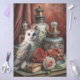  Elegant Floral & White Owl Furniture Decoupage Tissue Paper
