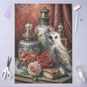  Elegant Floral & White Owl Furniture Decoupage Tissue Paper