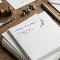 Elegant floral white return adress label