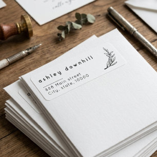 Elegant floral white return adress label