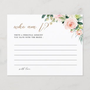 Elegant Floral Who Am I Guessing Game Cards