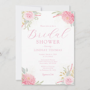 Elegant Floral Wildflower Bridal Shower Invitation