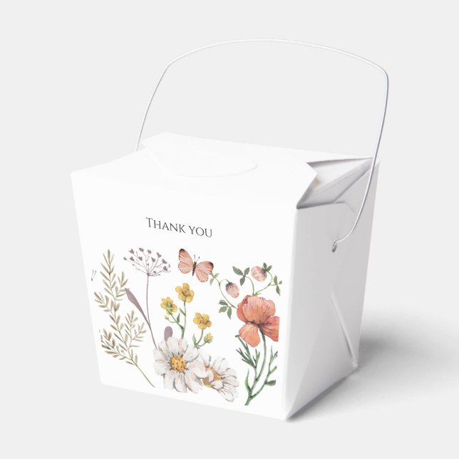 Elegant Floral Wildflower  Favour Box (Front Side)