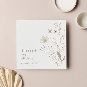 Elegant Floral Wildflower Wedding Paper Napkin