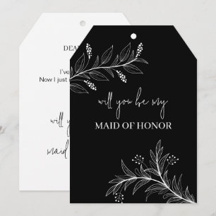 Elegant Floral "Will to be my Maid of honour" card