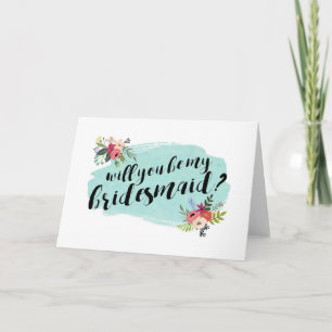 Elegant Floral Will You Be My Bridesmaid? Invitation