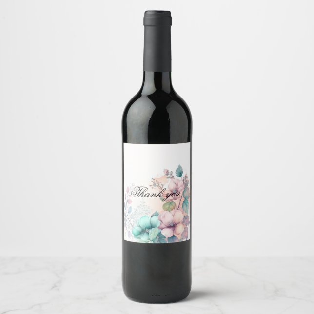 Elegant floral wine label (Front)