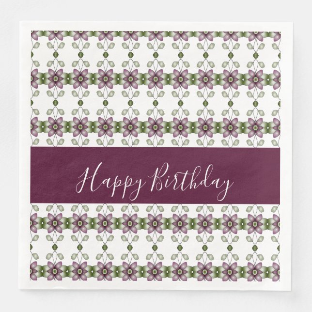 Elegant Floral With Burgundy Napkin (Front)