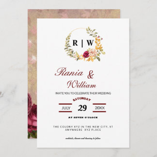 Elegant floral with Calligraphic text Invitation