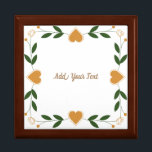Elegant Floral With Gold Hearts Custom Wedding Gift Box<br><div class="desc">Personalise this cute, elegant Floral With Golden Hearts Wedding Wooden Jewellery Keepsake Box design. You can add text, name etc as needed. You can also change the font model, font colour and font size if you want. Click --> "Personalise" to find the tools for customising. You can do whatever you...</div>
