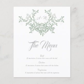 Elegant Floral with Initials Menu