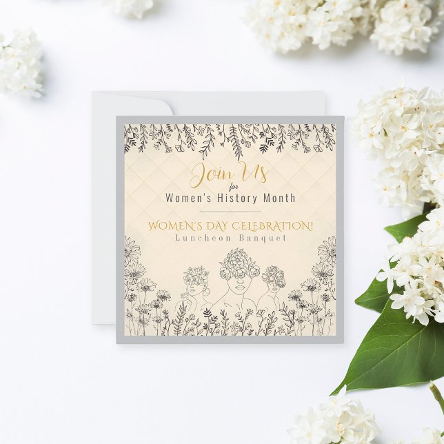 Elegant Floral Womens Day History Celebration  Invitation (Creator Uploaded)