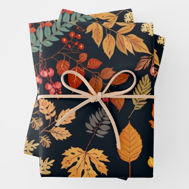 Elegant Floral Wrapping Paper Sheet (In situ)