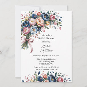 Elegant Floral Wreath For Bridal Shower Invitation