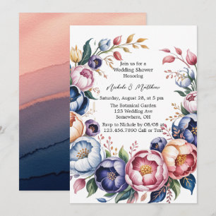 Elegant Floral Wreath For Wedding Shower Invitation