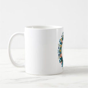 Elegant Floral Wreath Frame Pattern Coffee Mug