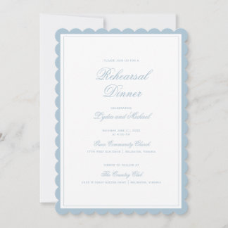 Elegant Floral Wreath Monogram Rehearsal Dinner Invitation