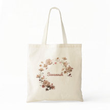 Elegant Floral Wreath Personalised Tote Bag