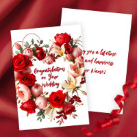 Elegant Floral Wreath Wedding Congratulations