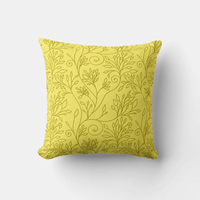 Elegant floral yellow Pillow (Front)