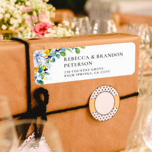 Elegant floral yellow white blue wedding