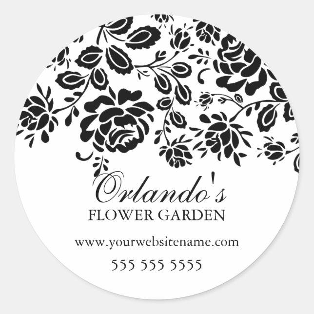 Elegant Florals Classic Round Sticker (Front)