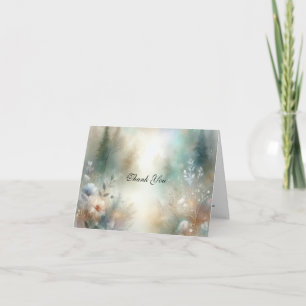 Elegant Florals in a Woodland Realm Wedding Thank You Card