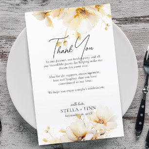 Elegant Florals Thank You Wedding Reception Card