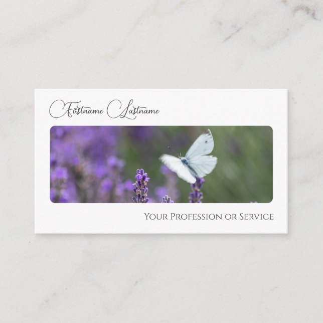 Elegant florist flower blossom calligraphy QR-Code Business Card (Front)