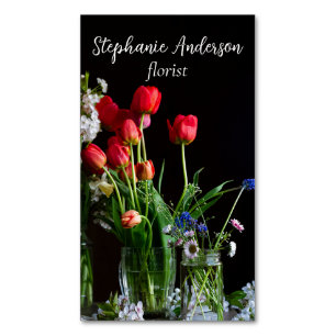 Elegant Florist Magnetic Business Card