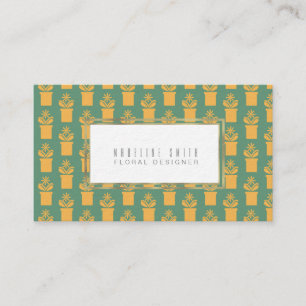 Elegant Florist Vintage Green Floral Business Card
