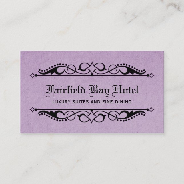 Elegant Flourish Business Card, Lilac Business Card (Front)