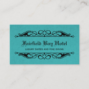 Elegant Flourish Business Card, Teal Card