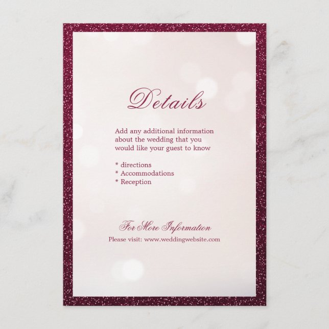 Elegant flourish calligraphy wedding details enclosure card (Front)
