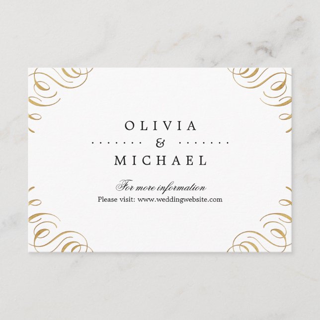 Elegant flourish calligraphy wedding insert (Front)