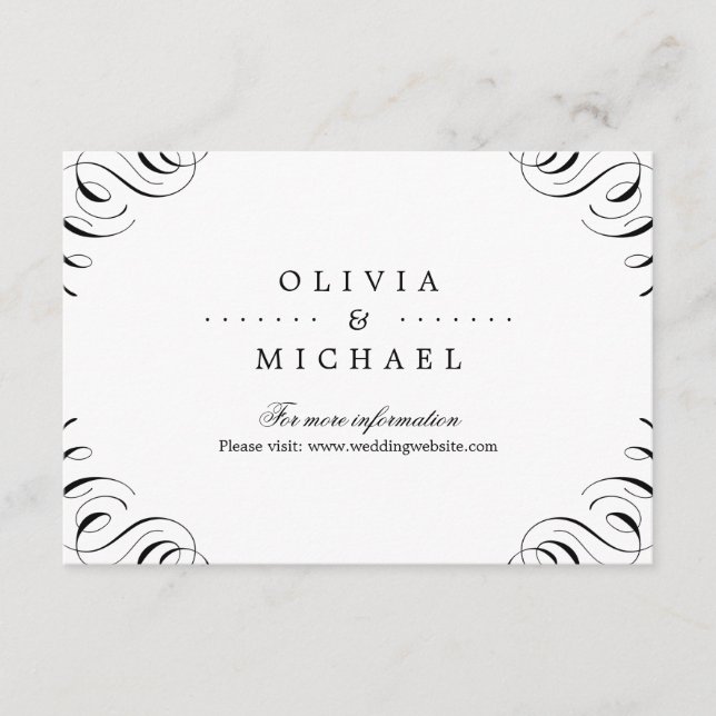 Elegant flourish calligraphy wedding insert (Front)