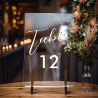 Elegant Flourish Calligraphy  Wedding Table Number