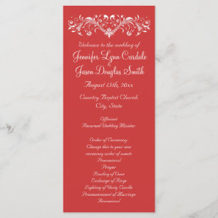 Elegant Flourish Coral Peach Wedding Programs Programme