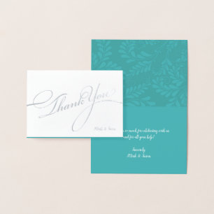 Elegant Flourish Foil Thank you Card