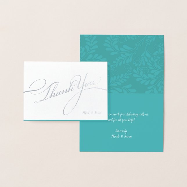 Elegant Flourish Foil Thank you Card (Display)