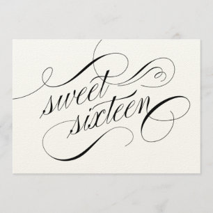 Elegant Flourish Formal Sweet 16 Invitations