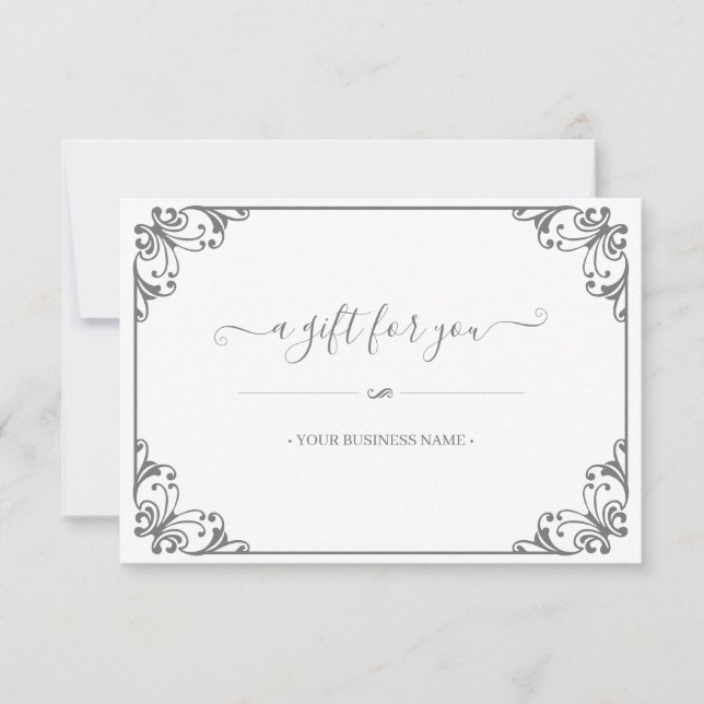 Elegant Flourish Frame Customised Gift Certificate (Front)