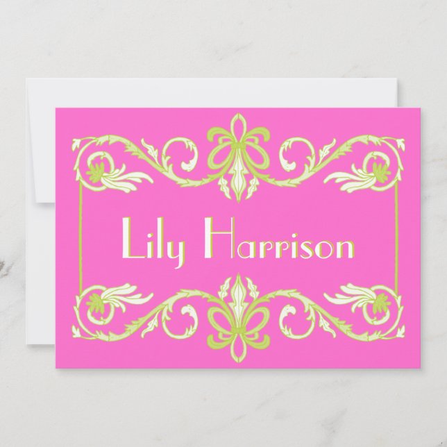 Elegant Flourish Frame Invitation (Front)