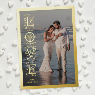 Elegant Flourish Love Foil Valentine's Day Card
