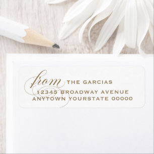 Elegant Flourish Script Return Address Label