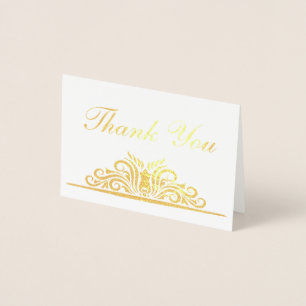 Elegant flourish "Thank You" Foil Card